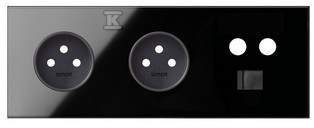 3-fold panel: 2 sockets + 1 TV + 1 - 10020316-138