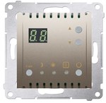 Temperature controller with display and internal sensor (module) 16(2) A, 230V~, gold matt, SIMON54