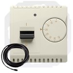 Temperature controller with external sensor, 16A, 230V~. Mounting the socket for screws to the box, beige, BASIC MODUŁ