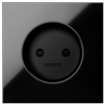 Cover for socket without grounding, black, SIMON100