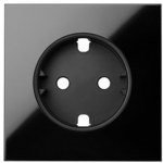 Schuko socket cover, black, SIMON100