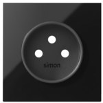 Кришка для одинарної розетки, чорна, SIMON100