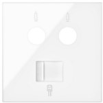 Antenna socket cover R/TV-SAT + computer RJ45 cat.6, white, SIMON100