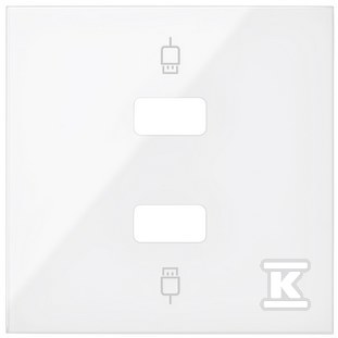 Kryt pre dvojitú USB zásuvku, biely, - 10001090-130