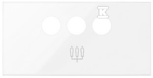 Cover for 3RCA socket (mechanism 1/2), - 10001093-130