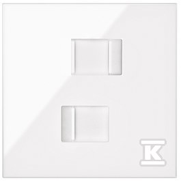 1-fold panel: 2 RJ45 sockets, white, - 10020111-130