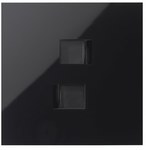 1-fold panel: 2 RJ45 sockets, black, SIMON100