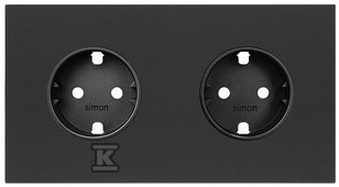 Doppelsteckdosen-Einsatz: 2 Steckdosen, - 10020202-238