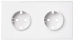 Double panel: 2 power sockets, white matt, SIMON100