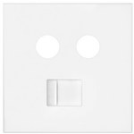 Antenna socket cover R/TV-SAT + computer RJ45 cat.6, white mat, SIMON100