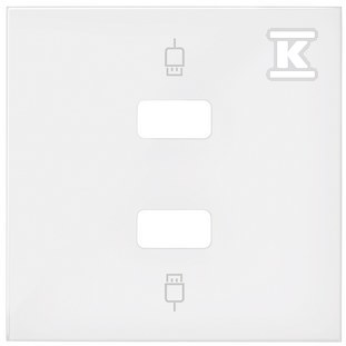 Kryt pre dvojitú USB zásuvku, biela - 10001090-230