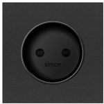 Cover for socket without grounding, black matt, SIMON100