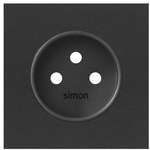 Single socket cover, black matt, SIMON100