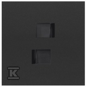 1-fold panel: 2 RJ45 sockets, black - 10020111-238