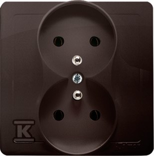 Double earthed socket, monobloc, 16A, - BMGZ2/47