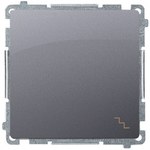 Сходовий вимикач (модуль) 16AX, 250V~, гвинтові клеми, матове срібло, BASIC MODULE