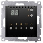 Temperature controller with display with internal sensor (module) 16 (2) A, 230V ~, matt black Simon54