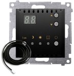 Temperature controller with display and external sensor (module) 16 (2) A, 230V ~, black mat * The set includes external sensor (probe) Simon54