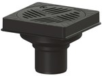 Ecoguss courtyard drain, DN100, vertical drain, with square support frame