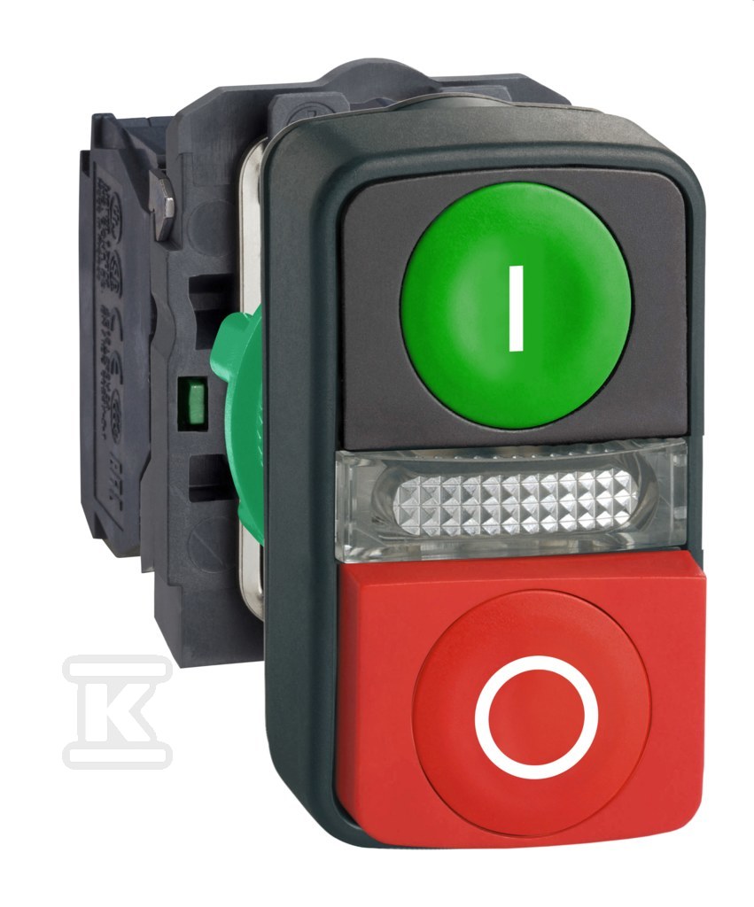 Zweifarbiger LED-Taster grün/rot 240V - XB5AW73731M5