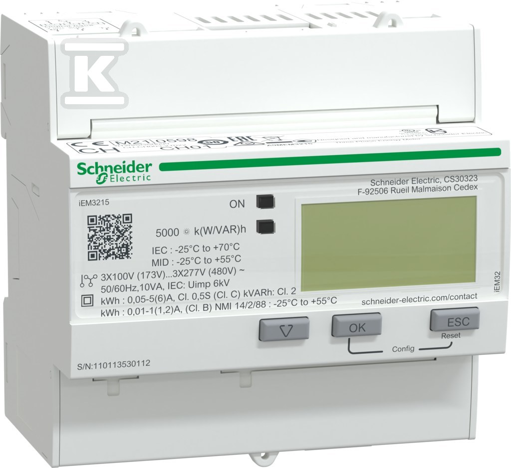 Licznik energii trójfazowy 5A kl 0,5S - A9MEM3215
