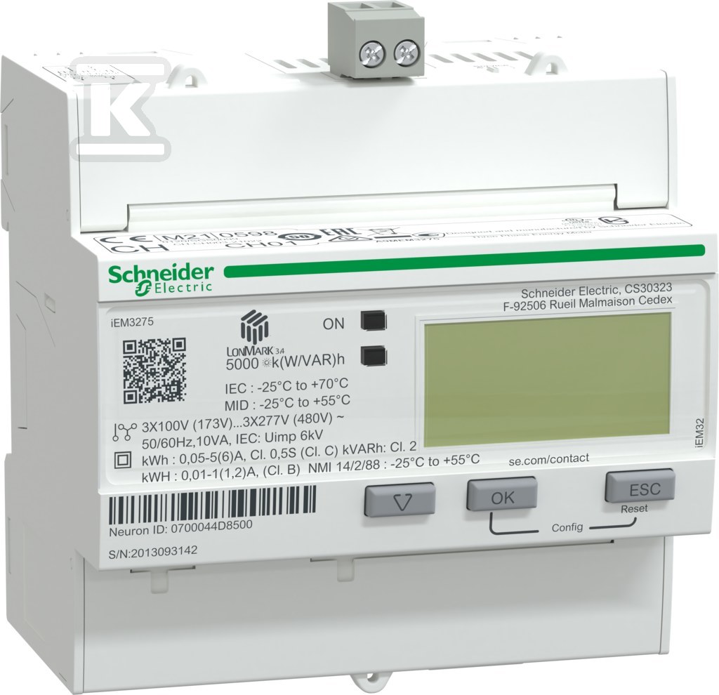 Licznik energii trójfazowy 5A kl 0,5S - A9MEM3275