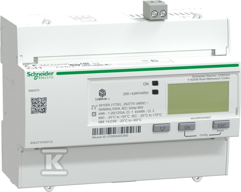 Licznik energii trójfazowy 125A kl 1 - A9MEM3375