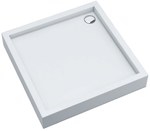 Acrylic shower tray "Medium" integrated with the Stabilsound Plus substructure and the drawn Smooth White panel 80x80x16 cm square