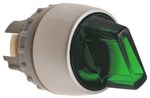 Привід комплектний 2-позиційний зелений з підсвіченим нікельованим кільцем SP22-PL.Z.
