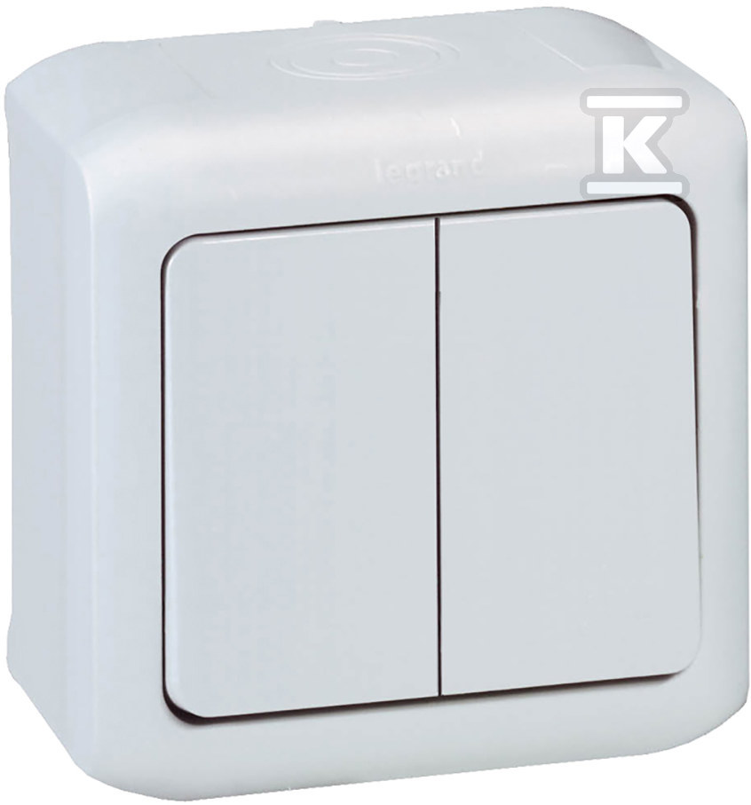 Double forix switch, IP44, white 10AX - 782361