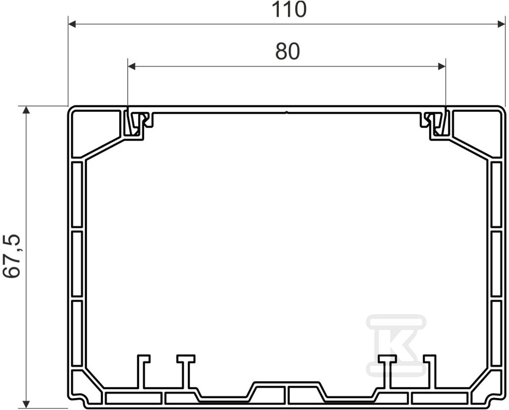 Csatorna PK 110X65 D HF HD (2/6 m). - PK 110X65 D HF_HD