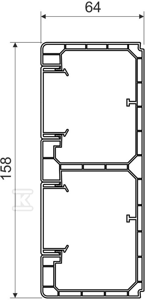 Weißer PVC-Kabelkanal PK 160x65D Länge - PK 160X65 D_HD