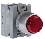 Кнопка виступаюча підсвічена BSP червона 1 з/в. кільце нікельоване SP22-AWLC-10-24-BA9S.