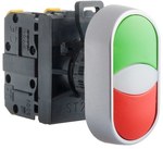 Двоклавішний кнопковий перемикач 1 розрив 2 замикаючих зелено-червоний ST22-2KL-21\Z/C