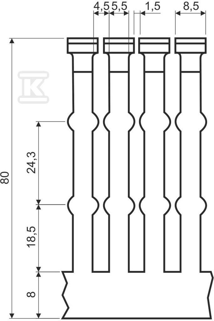 Kanał grzebieniowy RK 60x80 LD - RK 60X80_LD