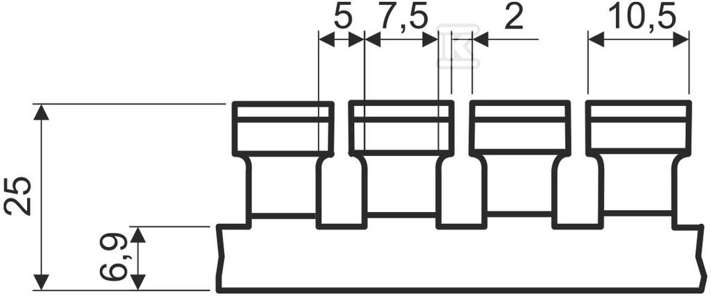 KANAŁ GRZEBIENIOWY RK 25X25 DIN (2/48 - RK 25X25 DIN_LD