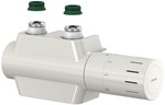 Thermostatic set VARIODESIGN 3/4" with housing and head with M30x1.5 connection, white, left or right connection. The set is compatible with chrome connectors F11 or F3 (catalog number: 11132 11482 11483)