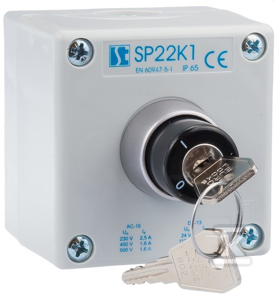 Касета комплектна 1-отворова з кнопкою - SP22K1\07-1