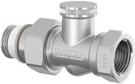 Straight return valve 1/2"x1/2" with half union 1/2", nickel plated STANDARD