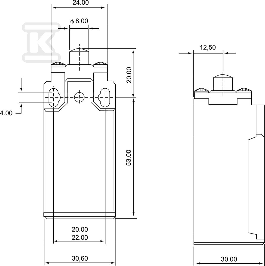 Limit switch (plastic) with pusher - LK\211